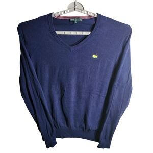 Masters Collection Navy V Neck Sweater Mens XL Cashmere Blend